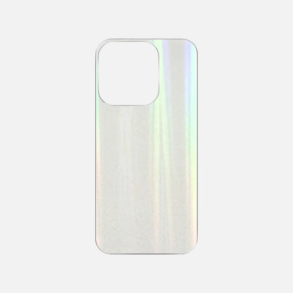 Transparent Aurora back decor card designed for phone case customization, offering a sleek, iridescent finish for a unique and stylish phone design.