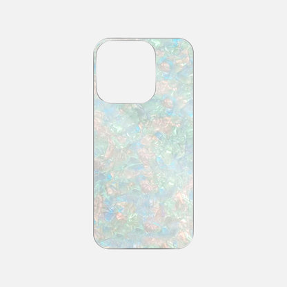 Shell pattern back decor card in icy aqua green, perfect for adding a cool and colorful touch to your Y2K Purple Floral Mocha Girl phone case design.