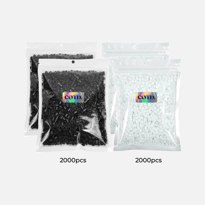 2.6mm black and white tiny fuse beads refill pack with 2,000 beads per color, perfect for medium-sized DIY projects and pixel art.