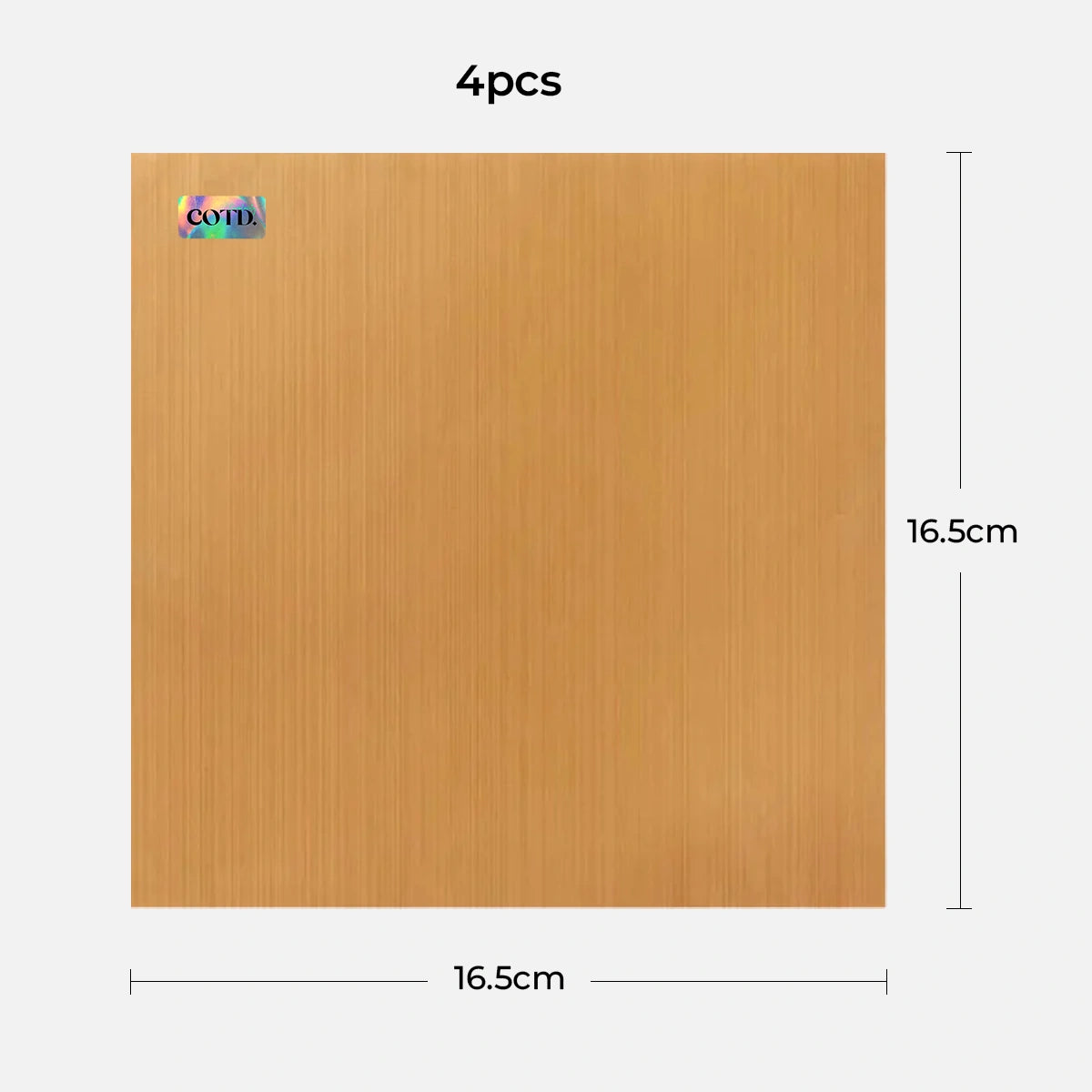 Detailed size dimensions of the 4pcs baking liner ironing paper, perfect for perler beads and DIY fuse bead projects.