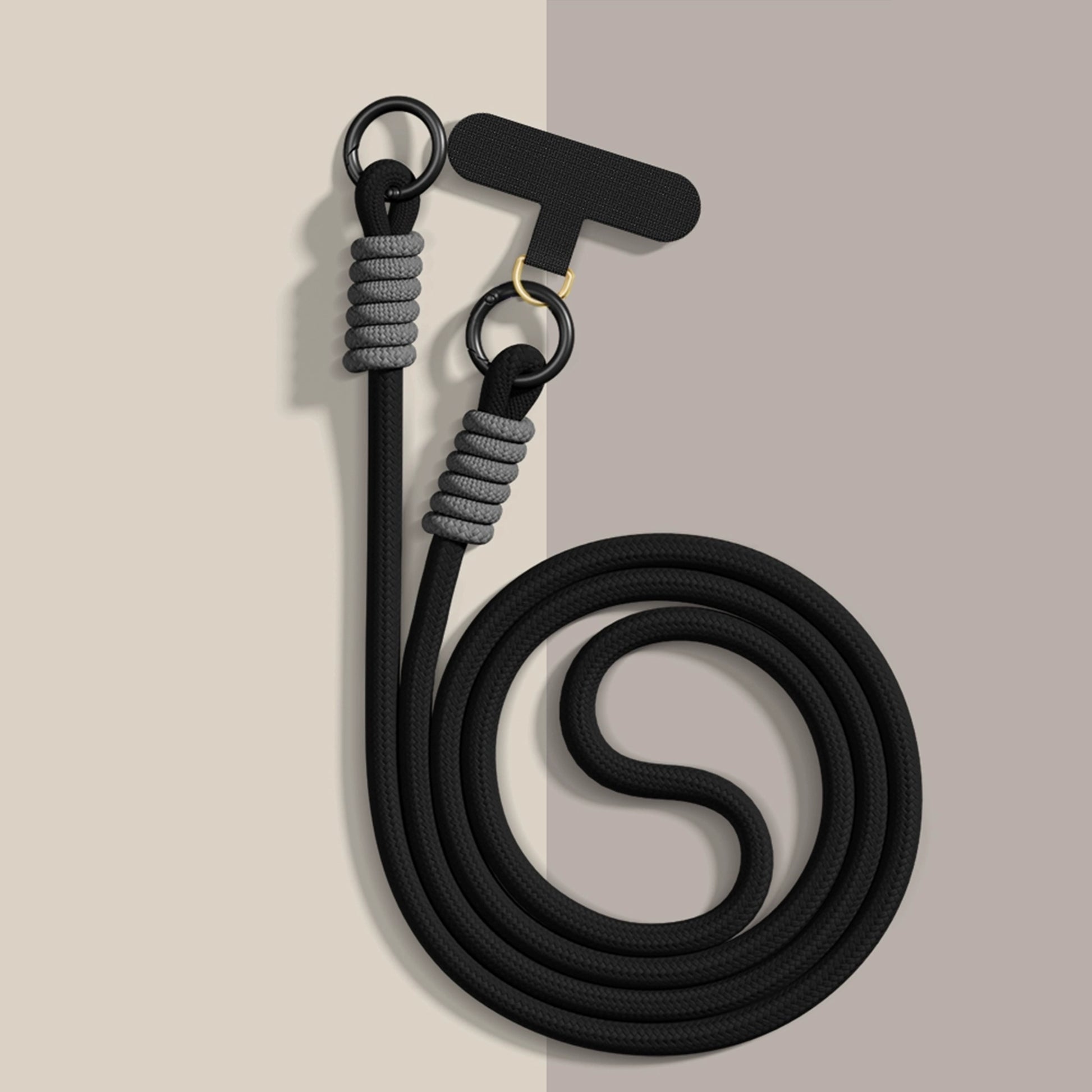 Black Solid Color Adjustable Length Phone Chain | Dual Clasp Durable Anti-Drop Anti-Loss - COTD