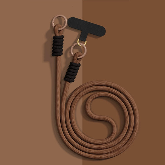 Brown Solid Color Adjustable Length Phone Chain | Dual Clasp Durable Anti-Drop Anti-Loss - COTD