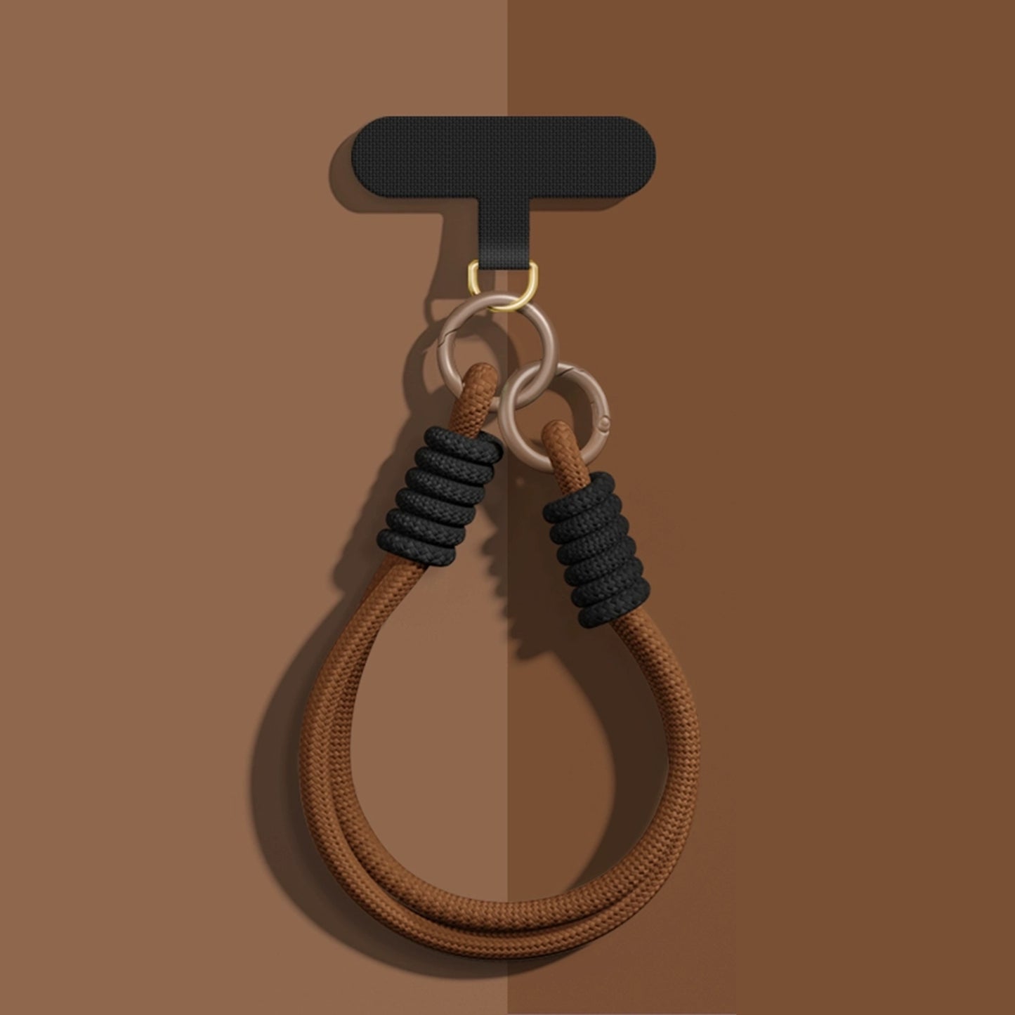 Brown Solid Color Adjustable Length Phone Chain | Dual Clasp Durable Anti-Drop Anti-Loss - COTD