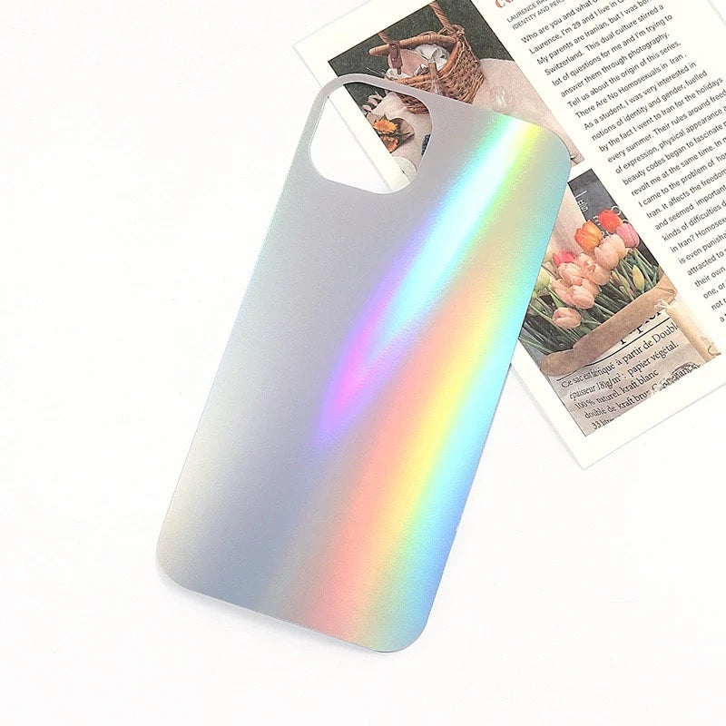 Displayed chic back card from the Y2K Laser Phone Case Sticker Kit, demonstrating its modern, chic design to complement your phone case.