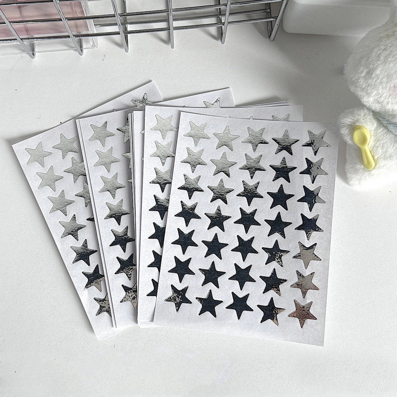 Holiday Special Shimmering Silver Star Stickers – Waterproof DIY Journal & Planner Decoration