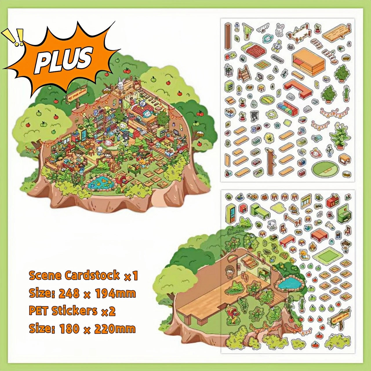 Oversized 3D Scene Stickers Plus – Treehouse Design for DIY Craft Projects