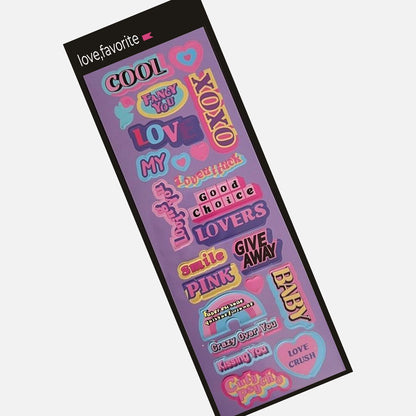 Pink & Purple Holographic Word Stickers – DIY Journal & Planner Decoration