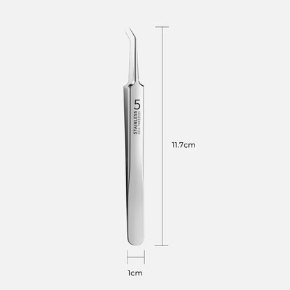 Precision Angled Tweezers – Size Comparison for Accurate DIY Crafting