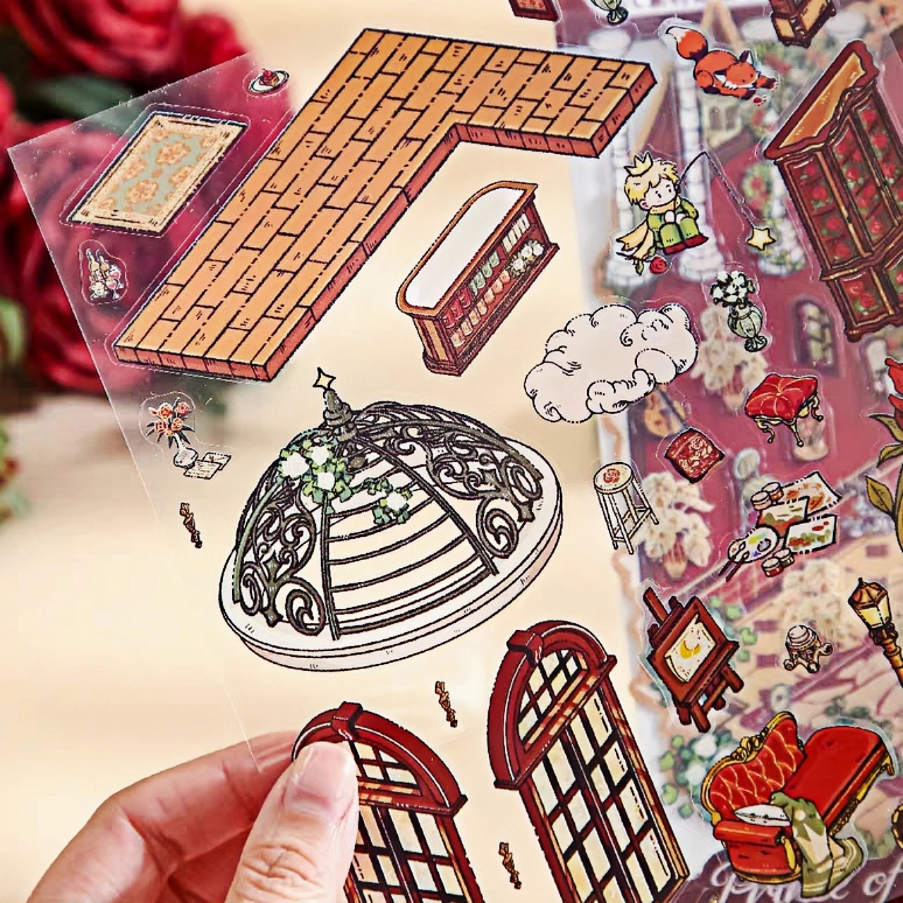 Prince's Fairy Tale Scene Stickers – Close-Up of 3D Effect for Craft Projects