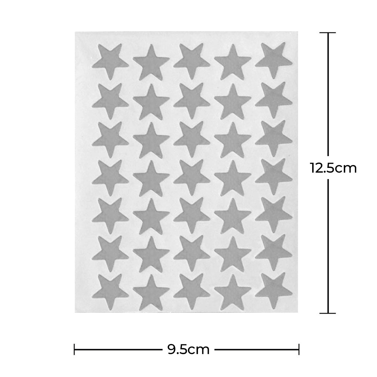 Shimmering Silver Star Stickers – Size and Dimensions for Easy Application in Journals & Planners