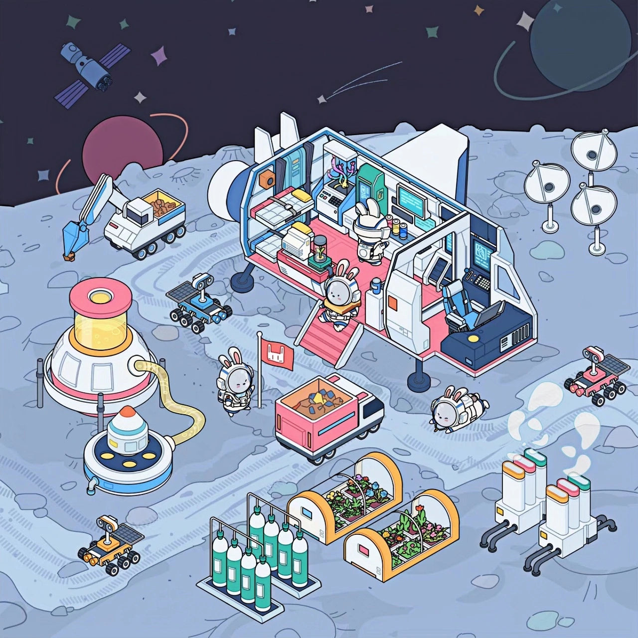 Space Travel Stickers – Exploration Team Design for DIY Craft Projects