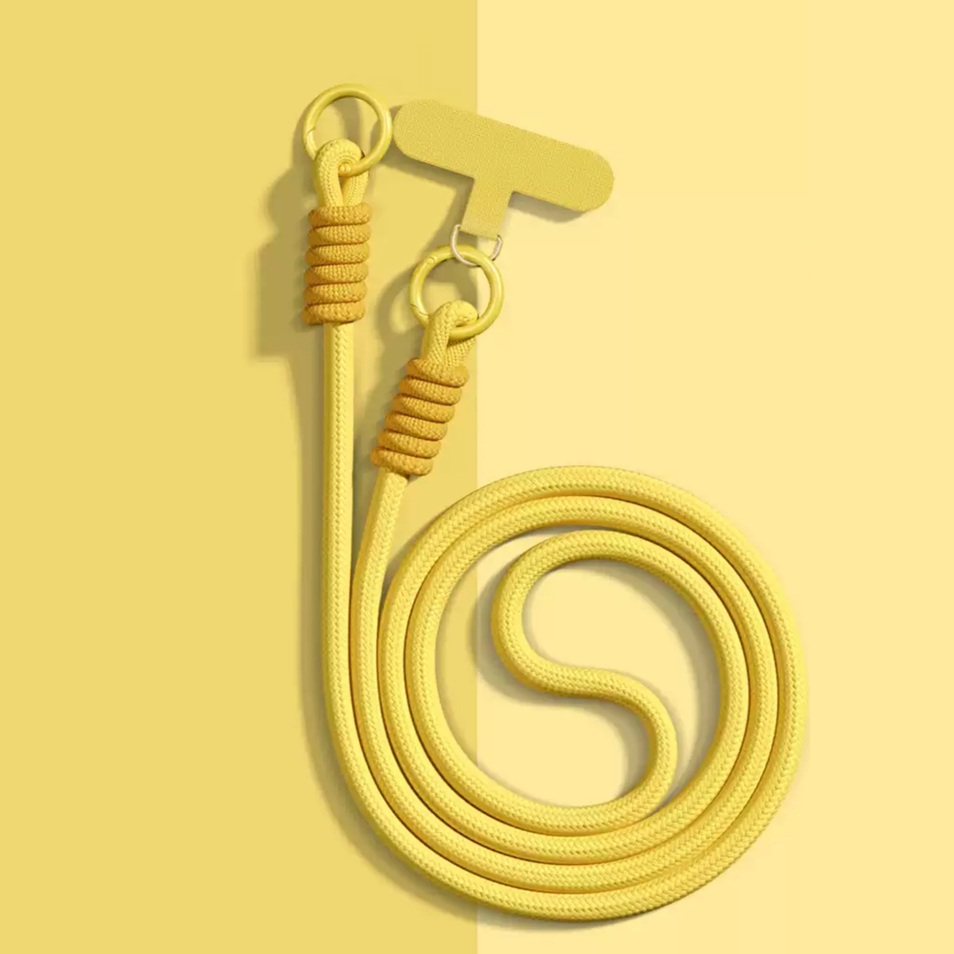 Yellow Solid Color Adjustable Length Phone Chain | Dual Clasp Durable Anti-Drop Anti-Loss - COTD